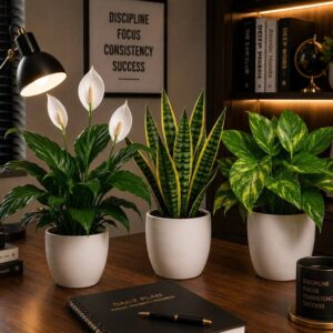 Combo-peace lily/snake plant/money plant
