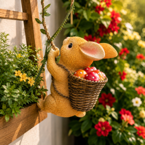 Rabbit Climbing with Basket
Hanging Planter Decor