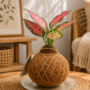 34f0d30b-b993-4438-8a00-4ffa434f21e2 KOKEDAMA AGLAONEMA
PINK